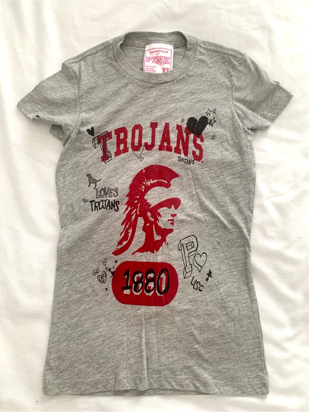 NWT Victoria’s Secret VS Pink USC Trojans sketchy tee Y2K